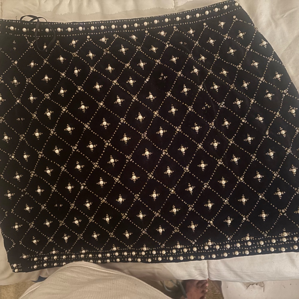 Zara Black Sequin Pencil Skirt